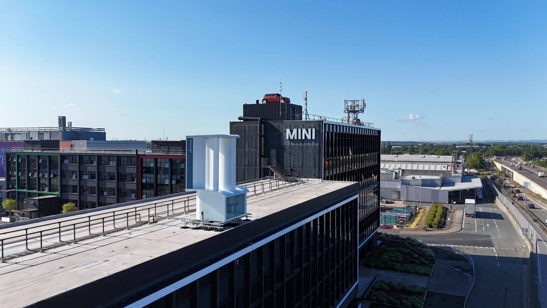 rooftop with wind power system