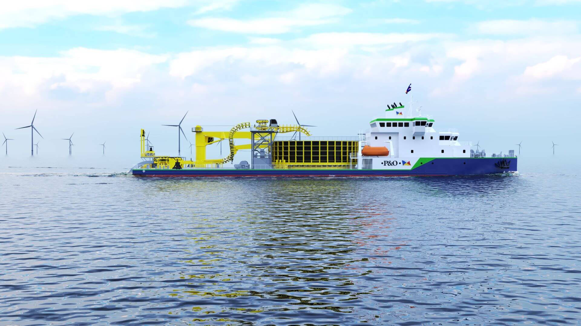 cable laying vessel at sea