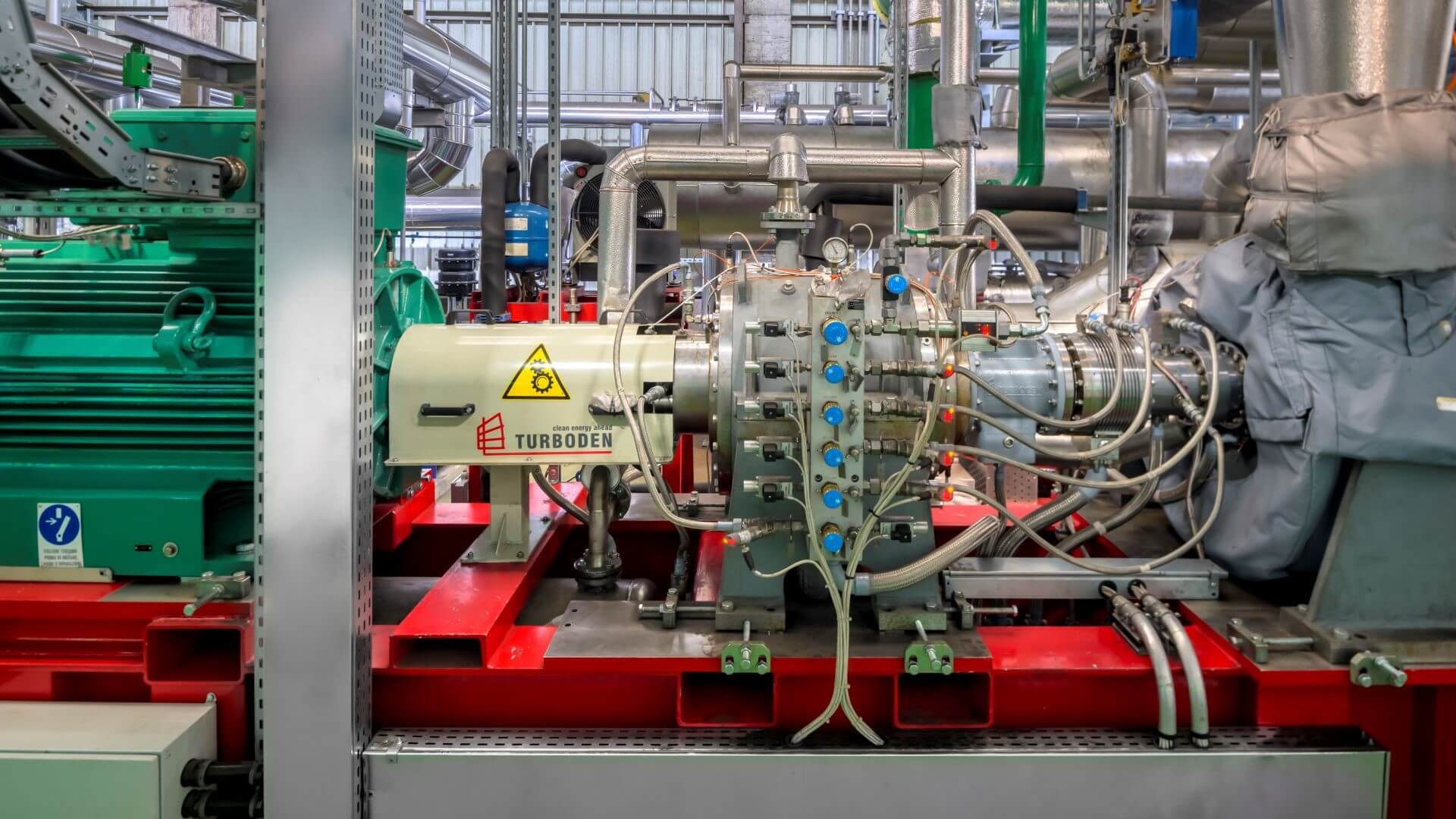 close up of large industrial heat pump