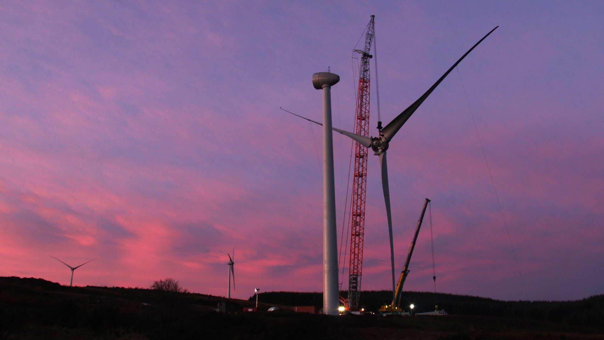 wind turbine under construction