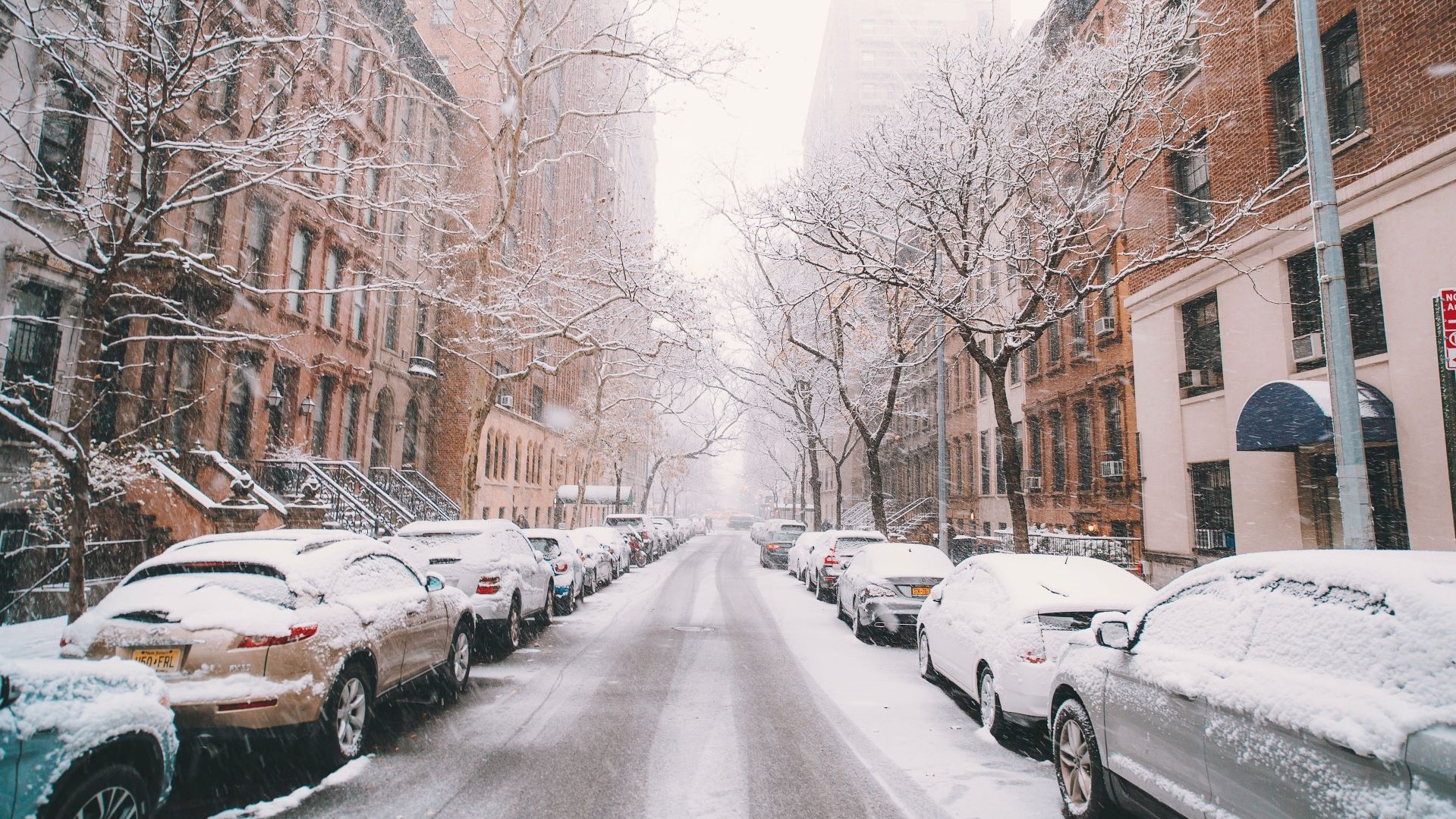 New York street in winter