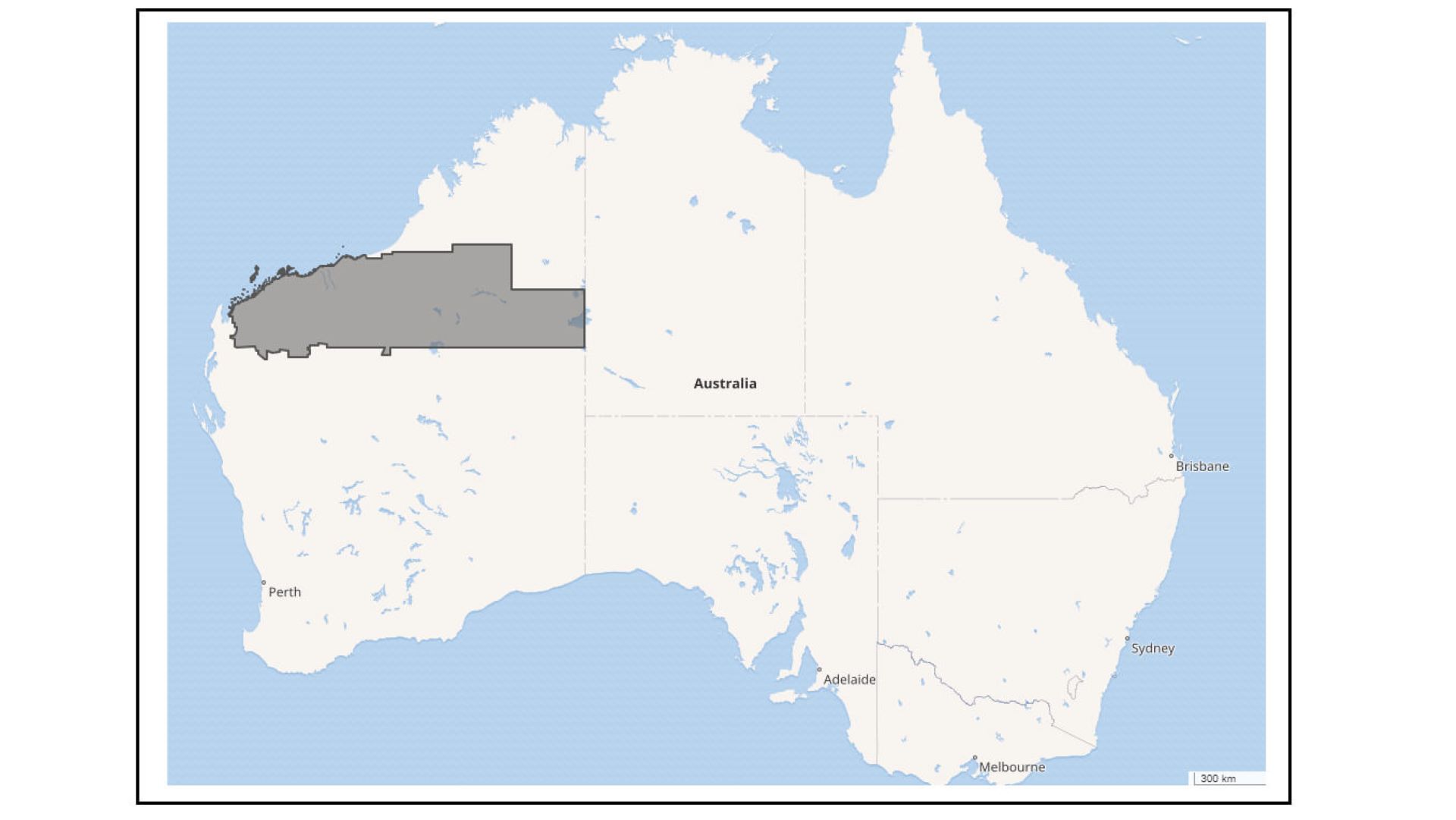 map showing location of Pilbara region in north-west Australia