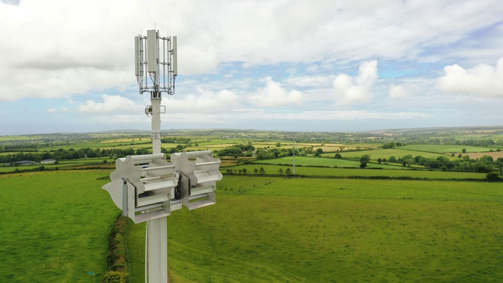 side on view of top of small wind turbine