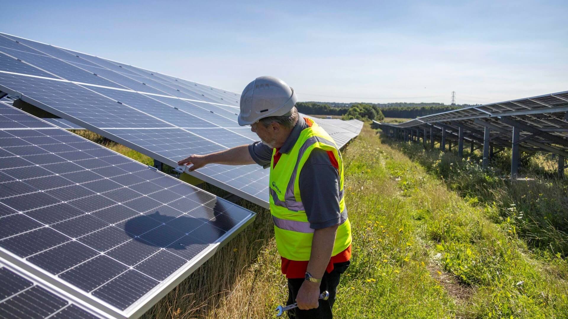 engineer and solar panel